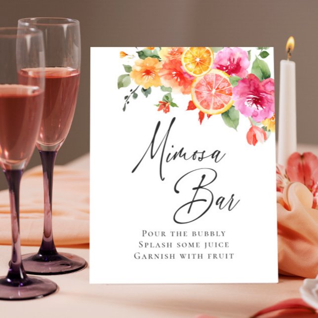 Poster Fleurs vives Floral Citrus Bridal Mimosa Bar (Créateur téléchargé)