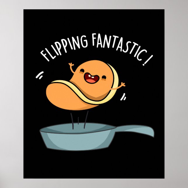 Poster Fliastic Funny Pancake Pun Dark BG (Devant)