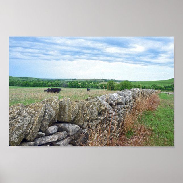Poster Flint Hills, Kansas, Stone Fence (Devant)