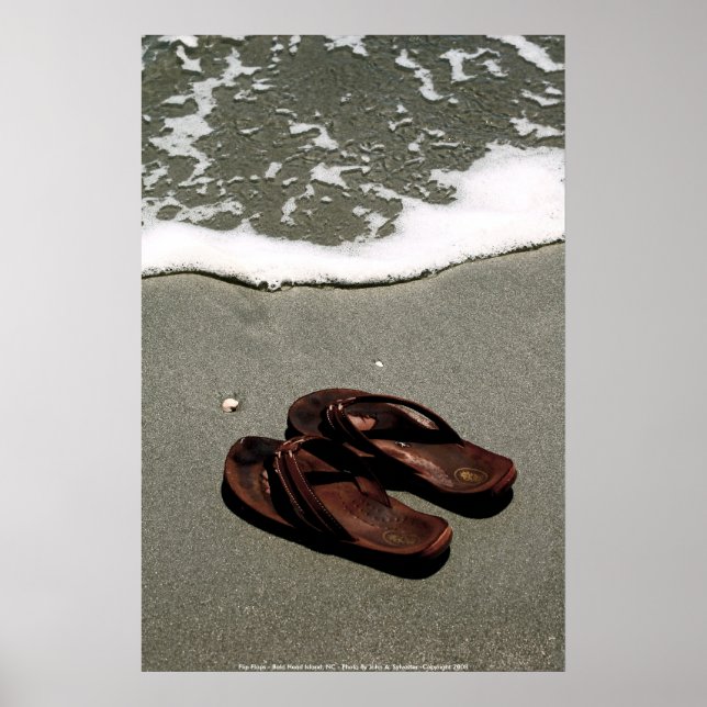 POSTER-  Flip Flops - Bald Head Island, NC - P... Poster (Front)
