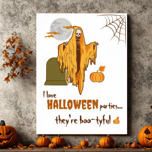 Poster Flirt personnalisé Squelette Citrouille Halloween