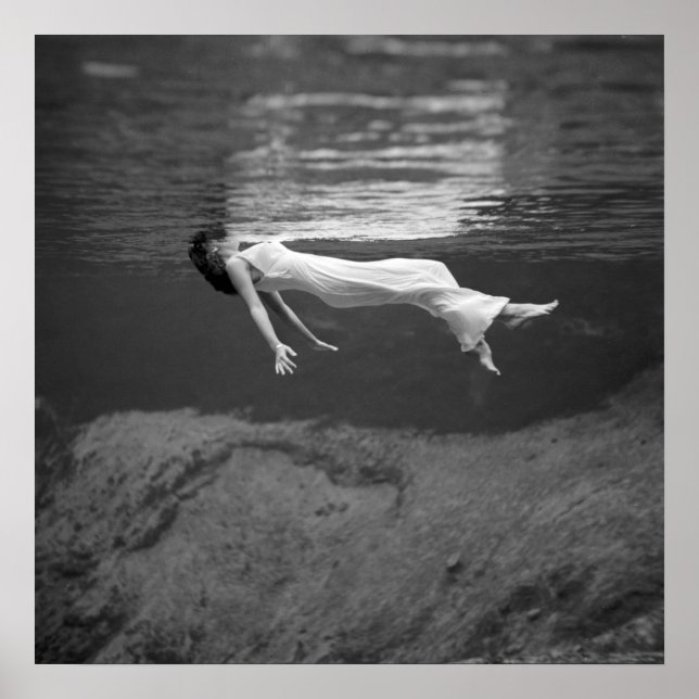 Poster Floating Underwater, 1947. Photo vintage (Devant)