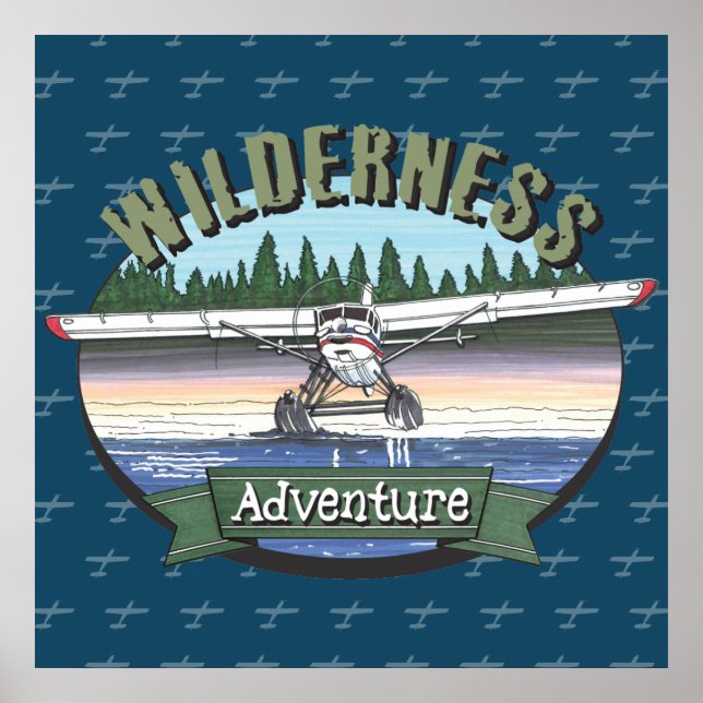 Poster Floatplane Aviation Wilderness Adventure (Devant)