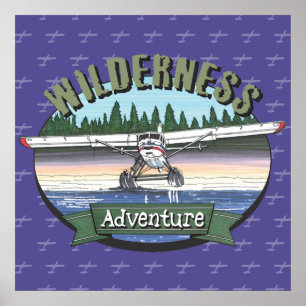 Poster Floatplane Aviation Wilderness Adventure