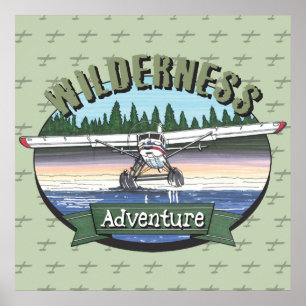 Poster Floatplane Aviation Wilderness Adventure