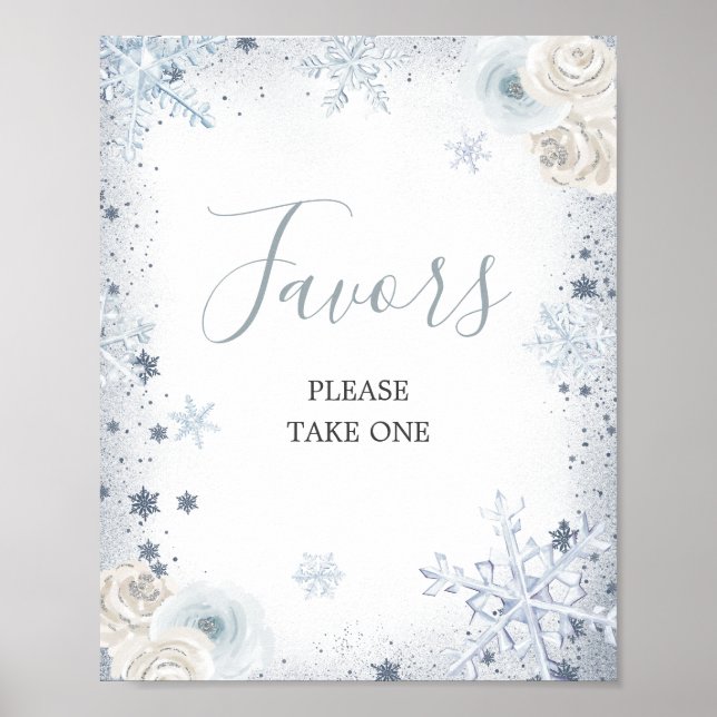 Poster Flocon de neige d'hiver Fête des mariées Faveurs (Devant)