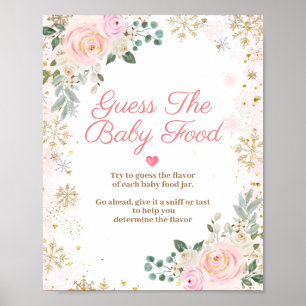 Poster Flocon de neige rose d'hiver Guess the Baby Food