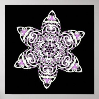 Poster Flocon de neige tribal complexe