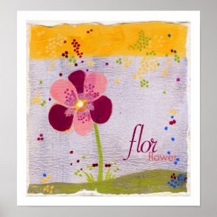 Poster Flor : copie bilingue de fleur