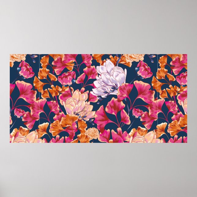 Poster Flora Vintage Motif Vintage (Devant)