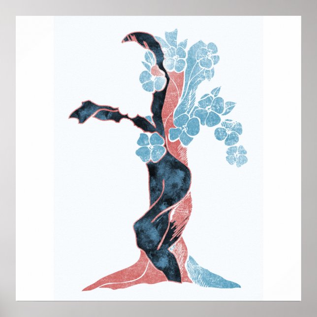 Poster Floraison d'arbre (Devant)
