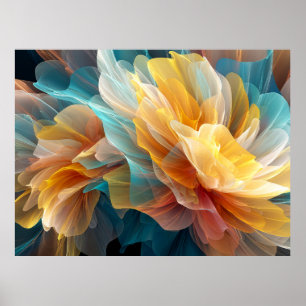 Poster Floraison radieuse de pétales éthérés dans la lumi
