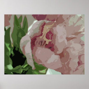 Poster Floral abstrait - tulipes roses 6
