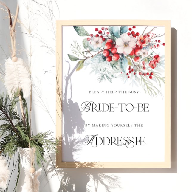 Poster Floral Aide la mariée occupée à s'adresser à une e (Créateur téléchargé)