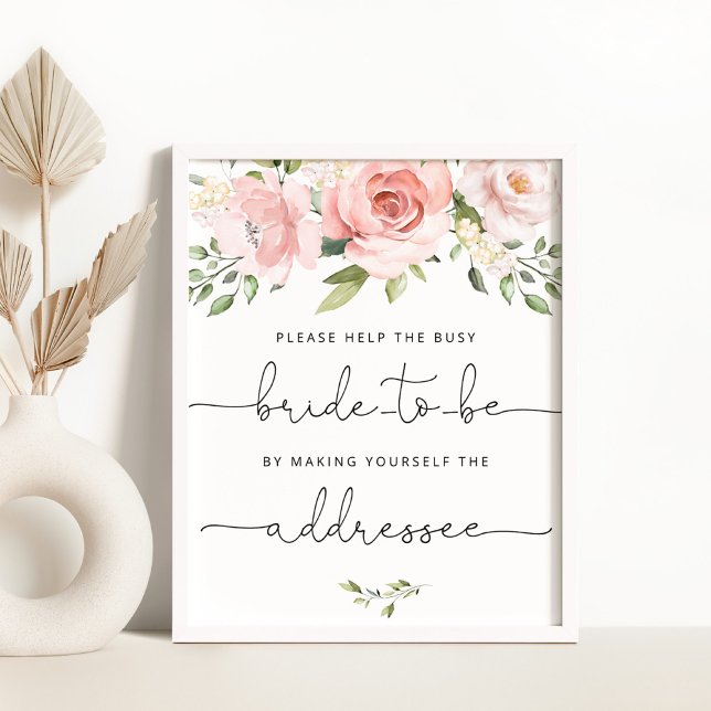 Poster Floral aide la mariée occupée Adresse un Enveloppe (Créateur téléchargé)