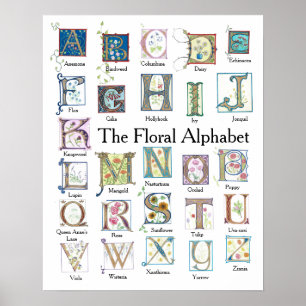 Poster Floral Alphabet