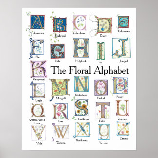 Poster Floral Alphabet