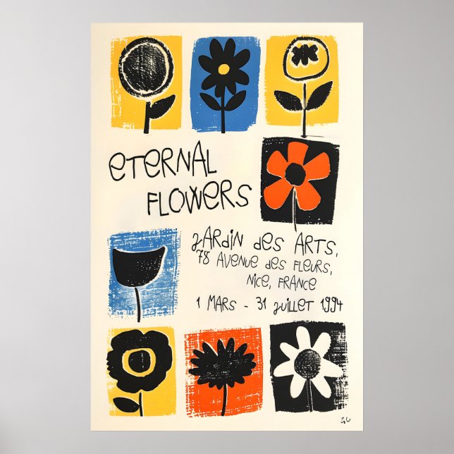 Poster Floral Art Print Abstract Botanical Poster, Nice (Devant)