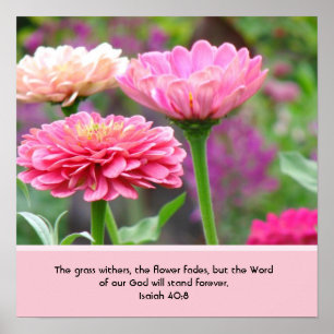 Poster floral avec la Bible Verse