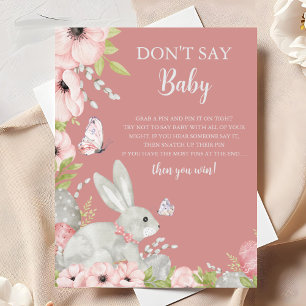 Poster Floral Baby shower de Pâques ne pas dire Baby Game