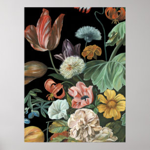 Poster Floral baroque - Bouquet de fleurs
