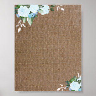 Poster Floral Blooms Blank Burlap
