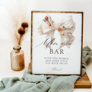 Poster Floral Bow Baby in Bloom Baby shower Mom-osa Bar