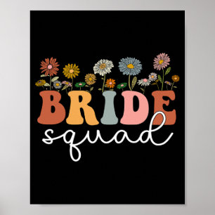 Poster Floral Bride Squad Fleurs Fleurs sauvages Super Ba