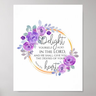 Poster Floral Christian Vous Plaisir Dans La Bible Du Sei