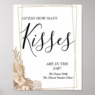 Poster Floral Combien de baisers Signe de jeu de baby sho