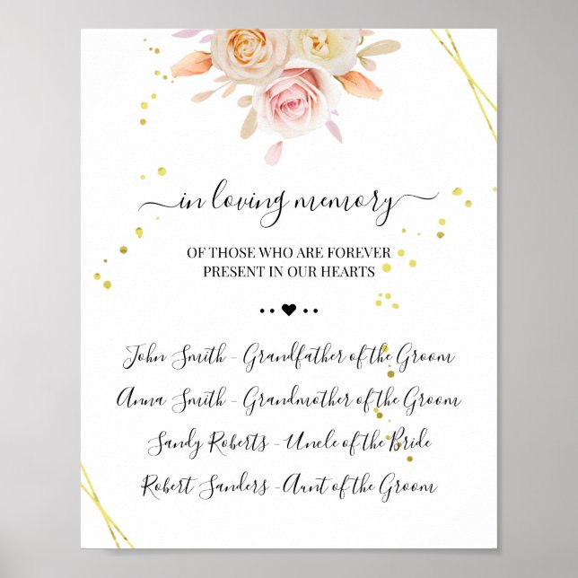 Poster Floral Dans l'amour de la mémoire Symbole du Souve (Devant)