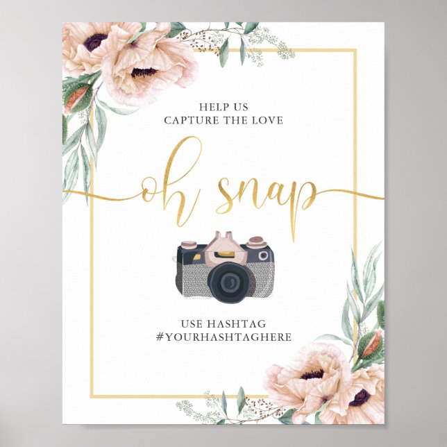 Poster floral de Boho Wispy Oh Snap (Devant)
