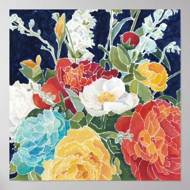 Poster Floral de minuit I (Devant)