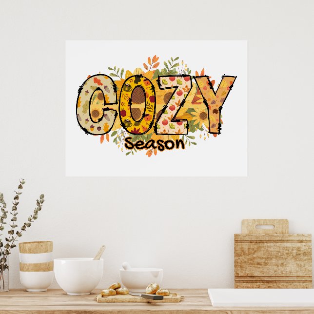 Poster floral de saison cosy (Cuisine)