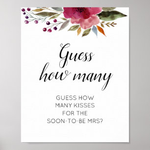 Poster Floral Devant Combien De Baisers Fête des mariées