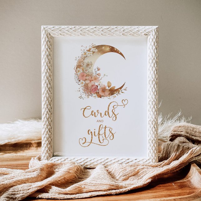 Poster Floral d'or sur la lune Cartes et cadeaux (Créateur téléchargé)