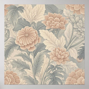Poster Floral élégant vintage délicat et doux