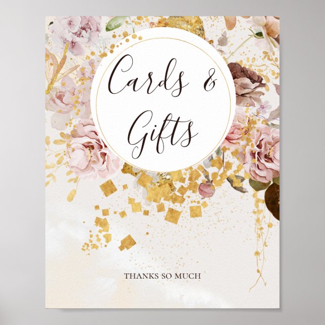 Poster Floral flush moderne | Cartes et cadeaux d'aquarel (Devant)