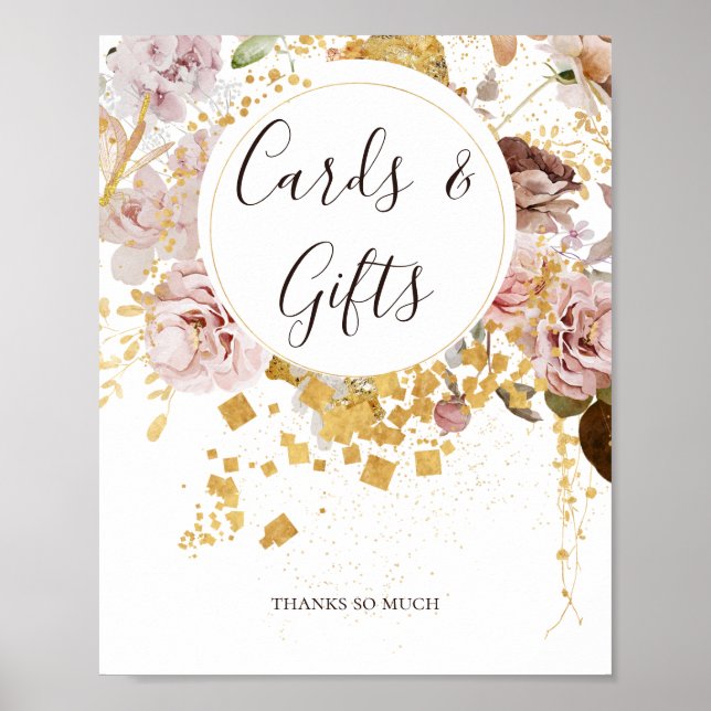 Poster Floral flush moderne | Cartes et cadeaux Signe (Devant)