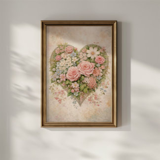 Poster Floral Heart