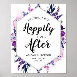 Poster Floral Heureusement Jamais Après Mariage
