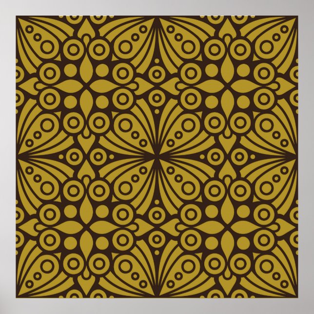 Poster Floral Indien Motif Layeredabstract, art, maison d (Devant)