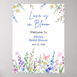 Poster Floral Love is in Bloom Bridal Shower Welcome 