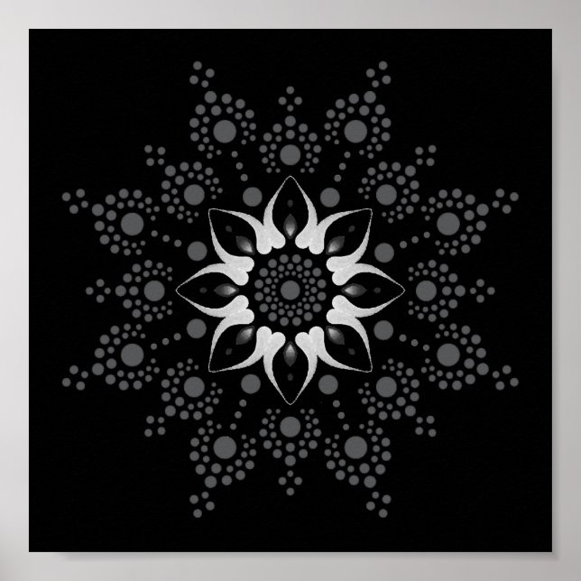 Poster Floral Mandala (Devant)