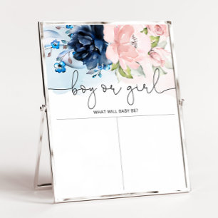 Poster Floral marine rose Genre révéler Organigramme garç