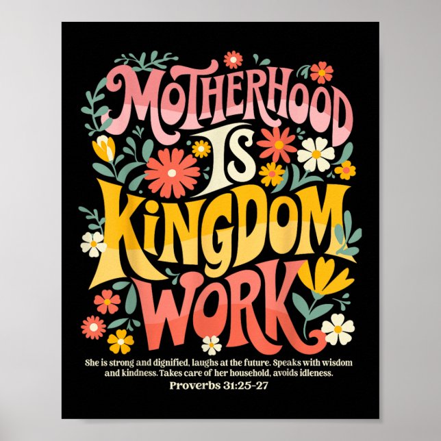 Poster Floral Mère Foi Religion Mère Mère Mère La Mère Es (Devant)