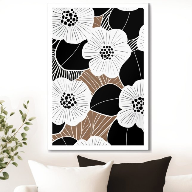 Poster Floral Mid Century Moderne (Transform your space with the timeless beauty of mid century modern floral art print. )