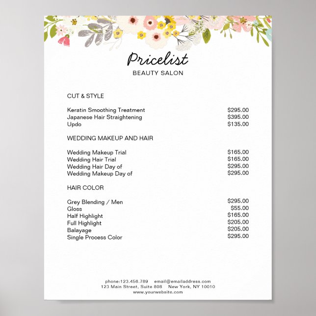 Poster Floral Moderne Preishear (Devant)
