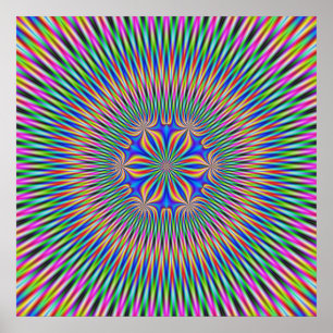 Poster Floral Motif en couleur