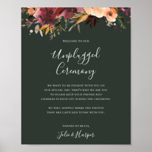 Poster Floral Orange Bourgogne   Cérémonie Green Unplugge